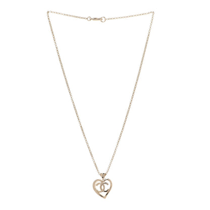 Chanel CC Heart Chain Pendant Necklace Gold 3 of 6