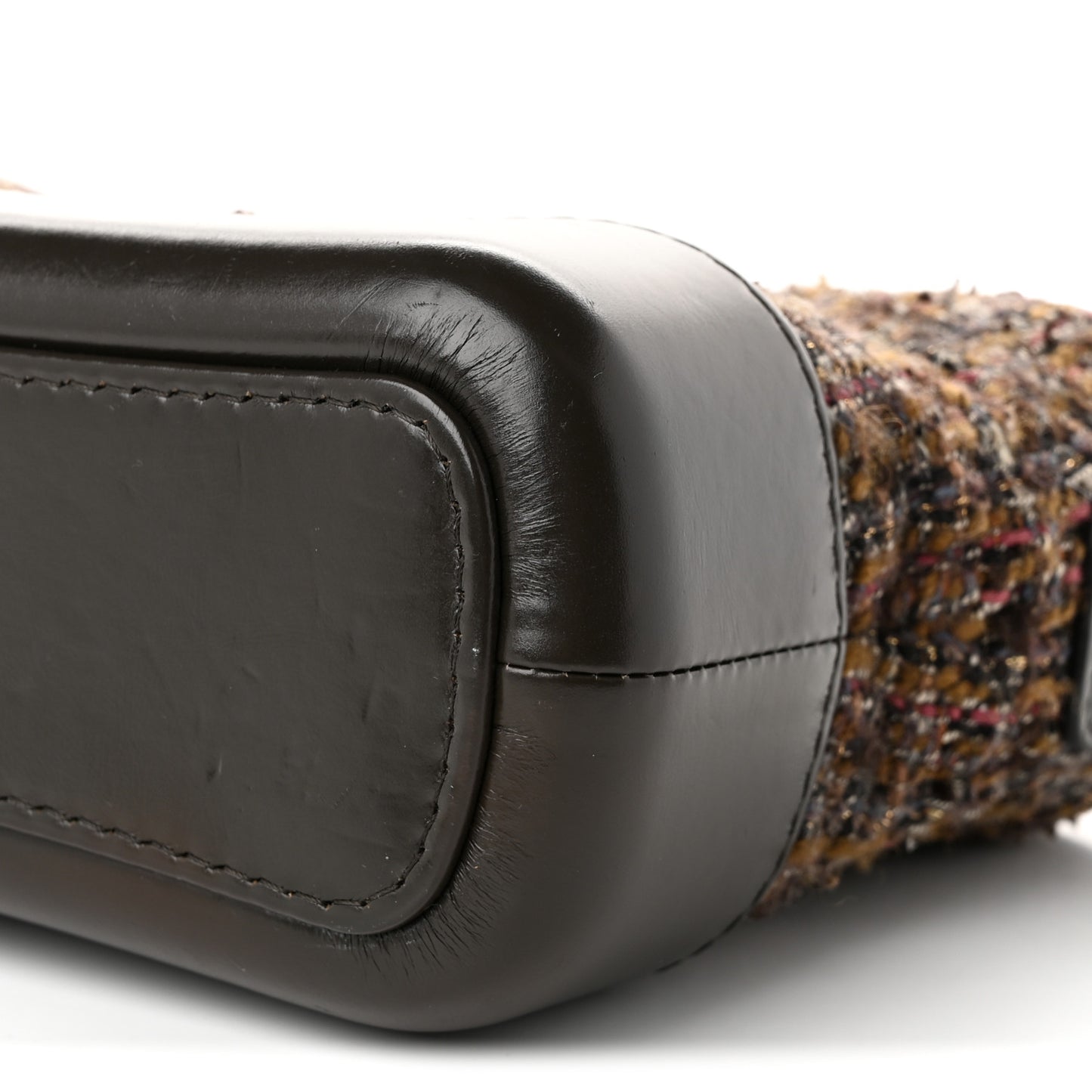 Tweed Calfskin Quilted Small Gabrielle Hobo Brown