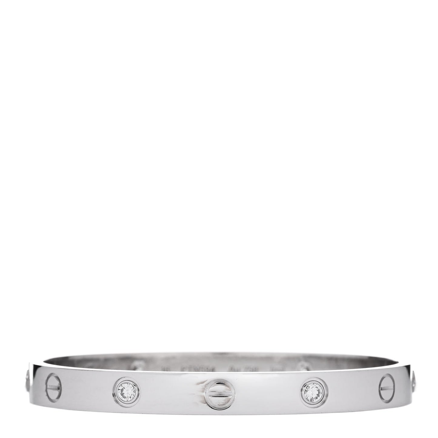 18K White Gold 4 Diamond LOVE Bracelet 16