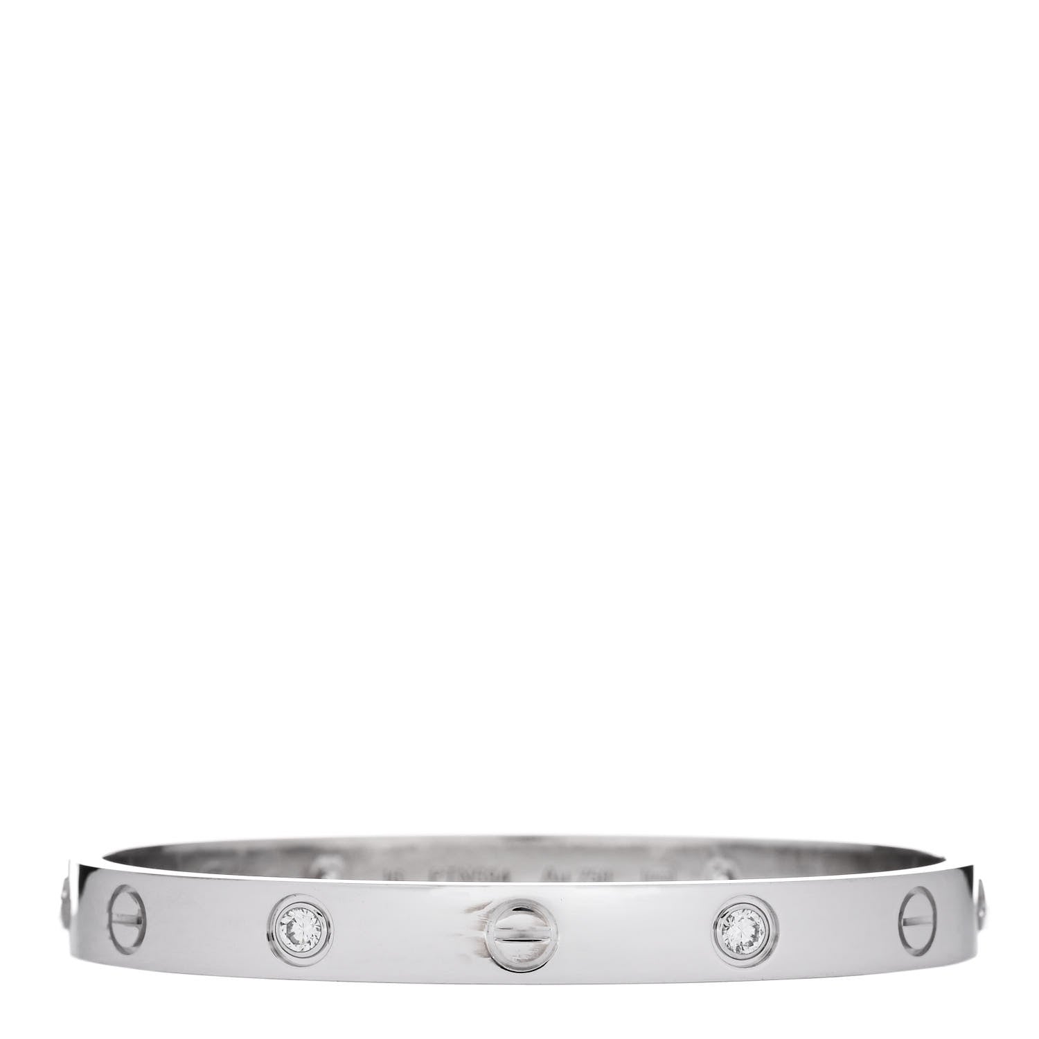 Cartier 18K White Gold 4 Diamond LOVE Bracelet 16 1 of 8