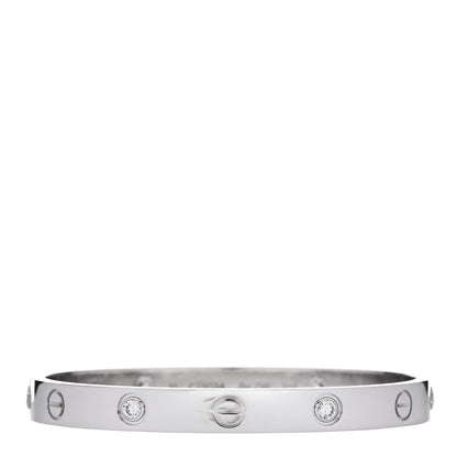 Cartier 18K White Gold 4 Diamond LOVE Bracelet 16 1 of 8