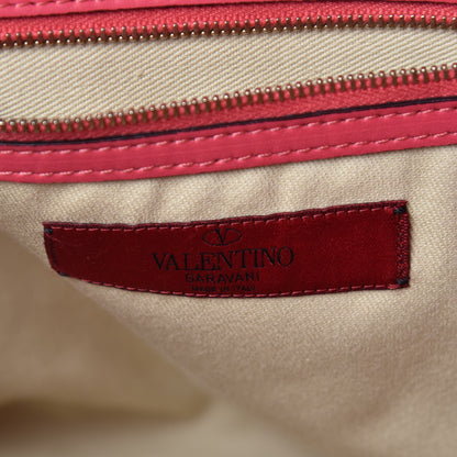 Valentino Garavani Vitello Rockstud Double Handle Tote Deep Rose 6 of 9