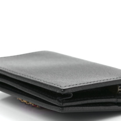 Gucci Calfskin Crystal Double G Card Case Black 11 of 11