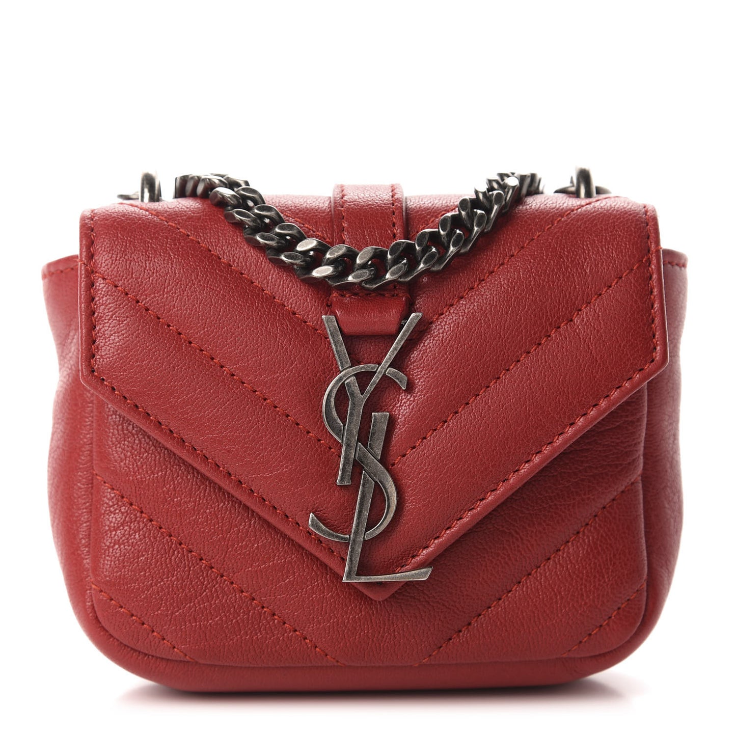 Sheepskin Matelasse Monogram Mini College Bag New Red