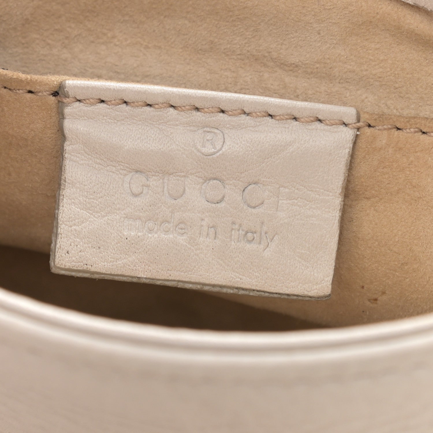Gucci Pebbled Calfskin Small 1973 Chain Shoulder Bag Off White 5 of 9