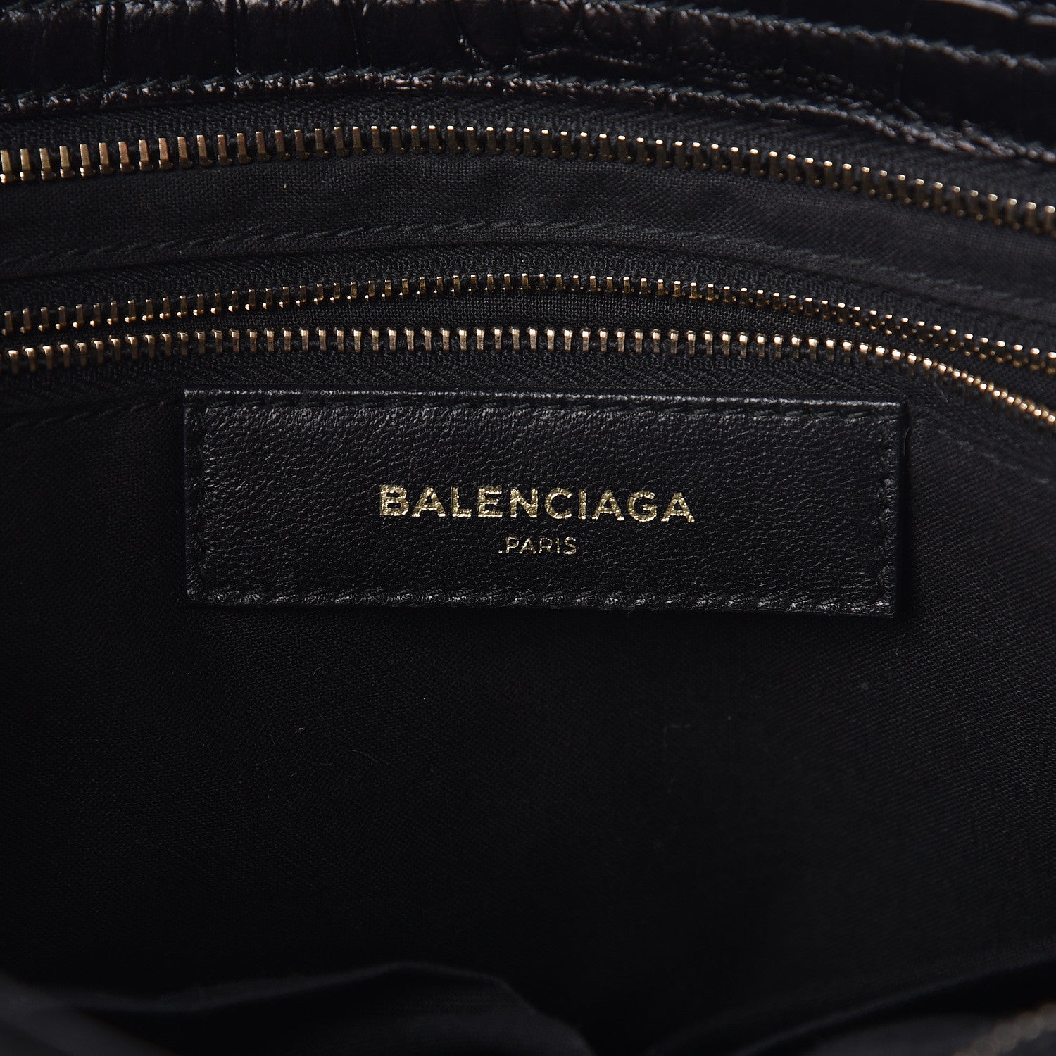 Balenciaga Calfskin Crocodile Embossed Giant 12 Gold Hardware City Black 7 of 12
