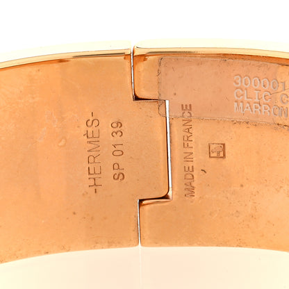 Hermes Enamel Wide Clic Clac H Bracelet PM Marron Glace 3 of 3