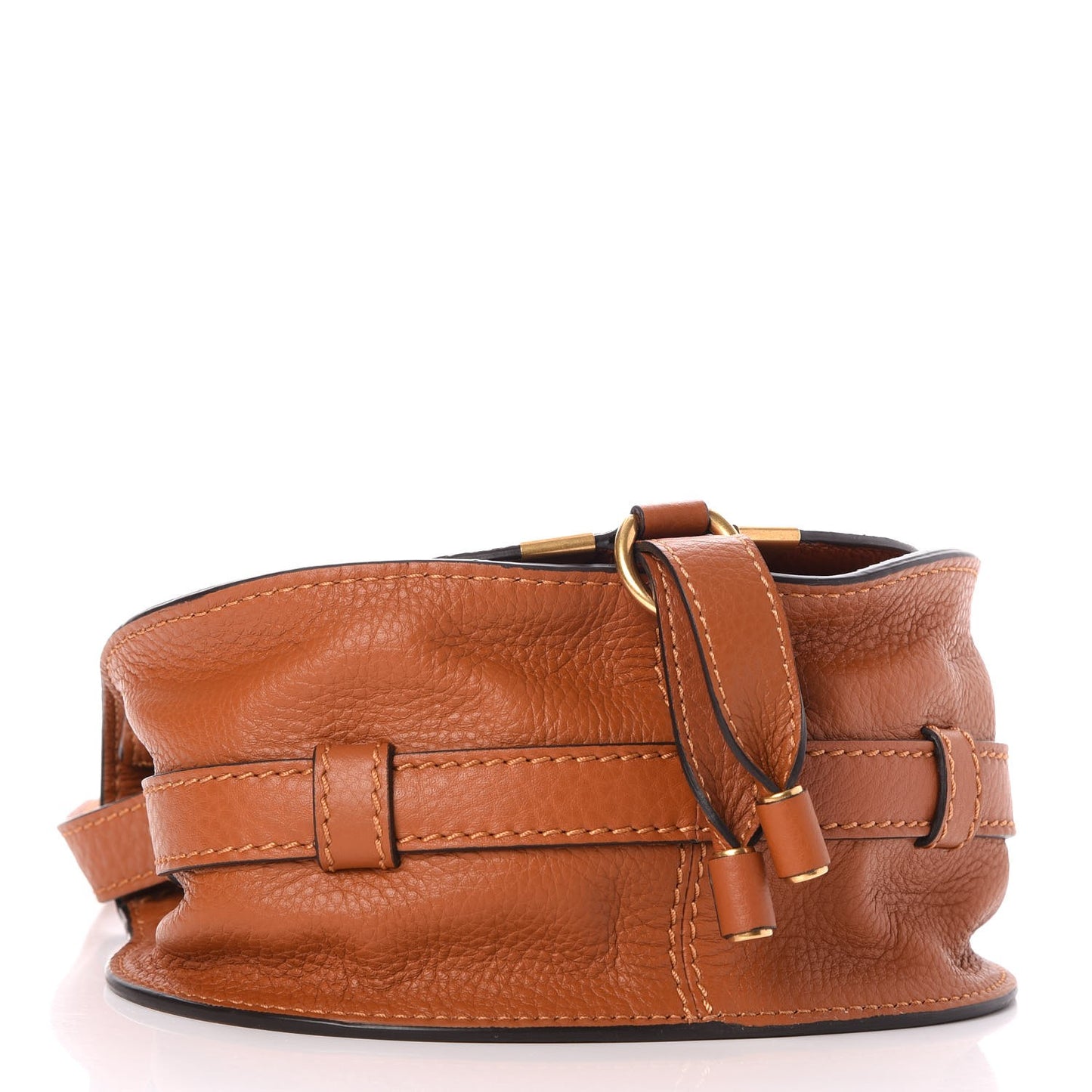 Calfskin Mini Marcie Round Crossbody Bag Tan