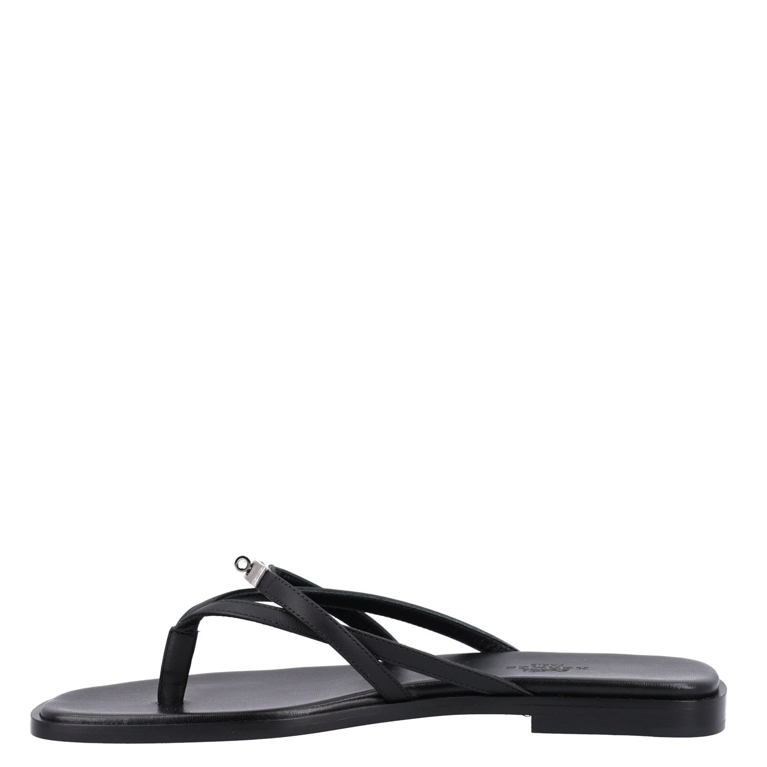 Hermes Calfskin Miss Sandals 37 Black 1 of 8
