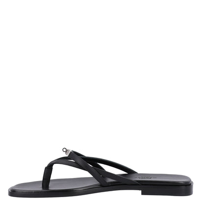 Hermes Calfskin Miss Sandals 37 Black 1 of 8