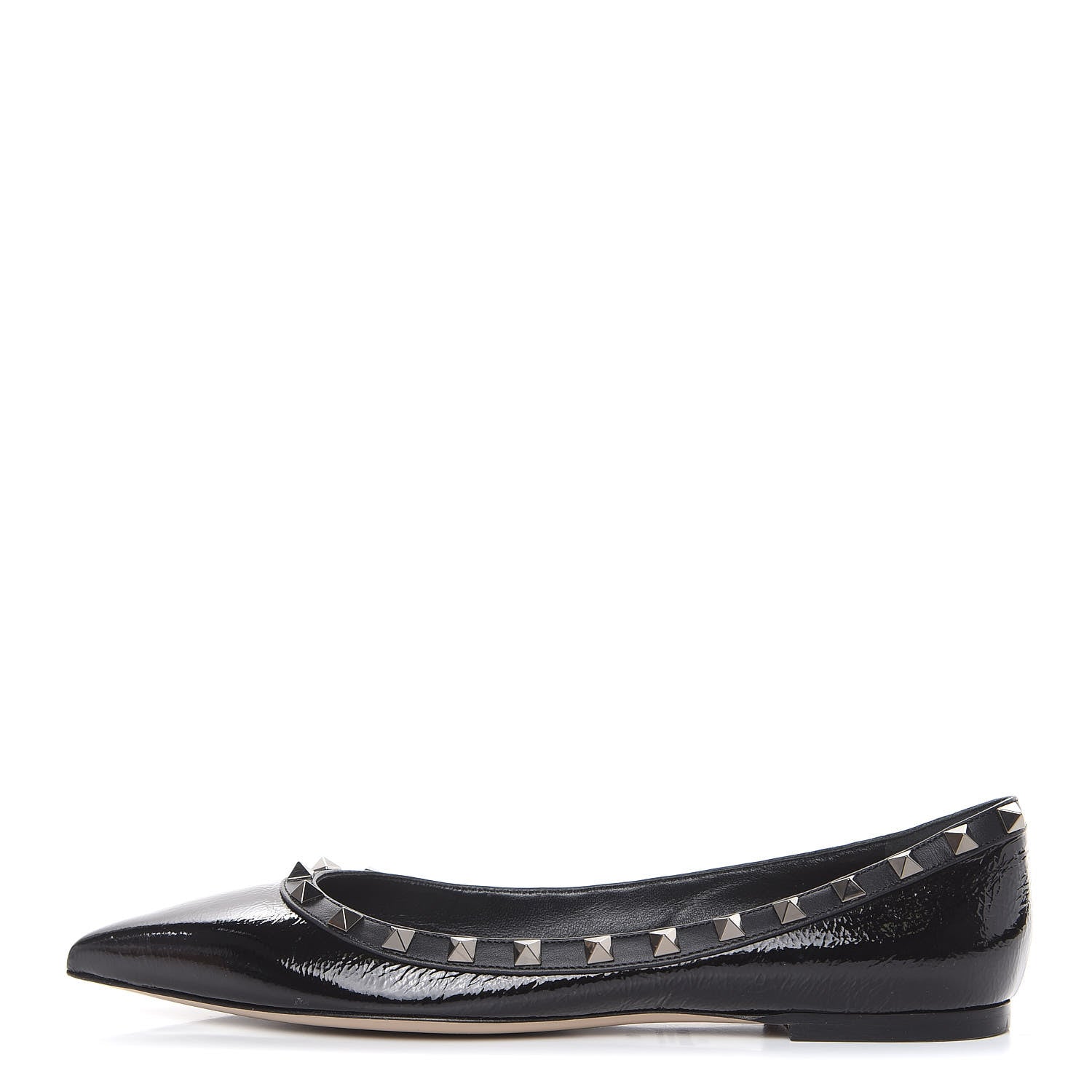Valentino Garavani Patent Rockstud Ballerina Flats 40 Black 1 of 10