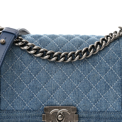 Chanel Denim Quilted Medium Boy Flap Blue 8 of 10