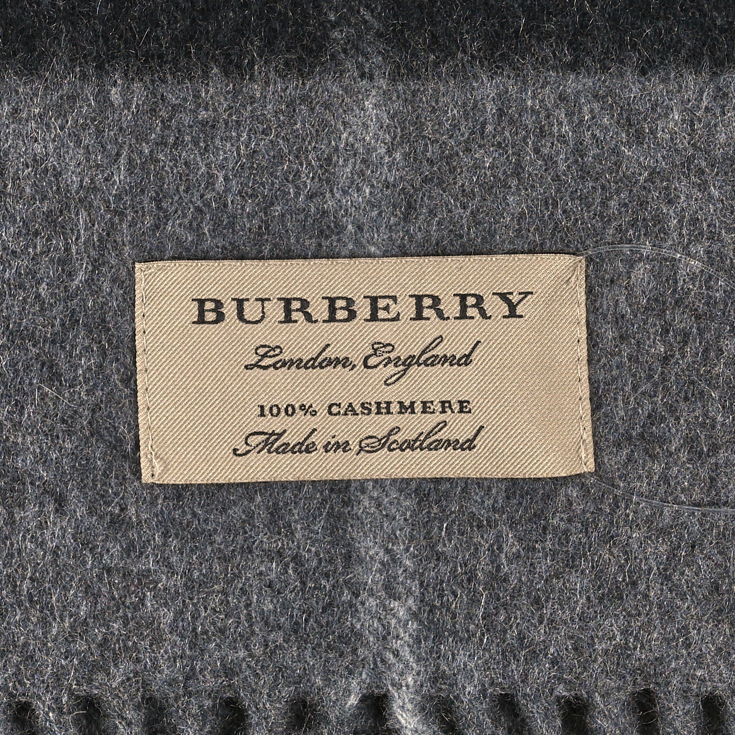 Burberry Cashmere Giant Check Scarf Mid Grey 3 of 3