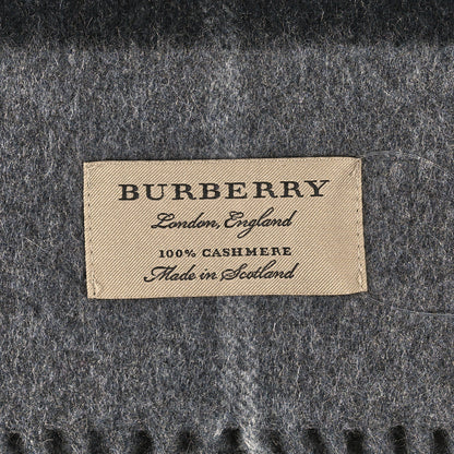 Burberry Cashmere Giant Check Scarf Mid Grey 3 of 3
