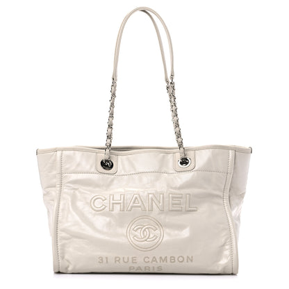 Chanel Glazed Calfskin Small Deauville Tote Ecru 1 of 13