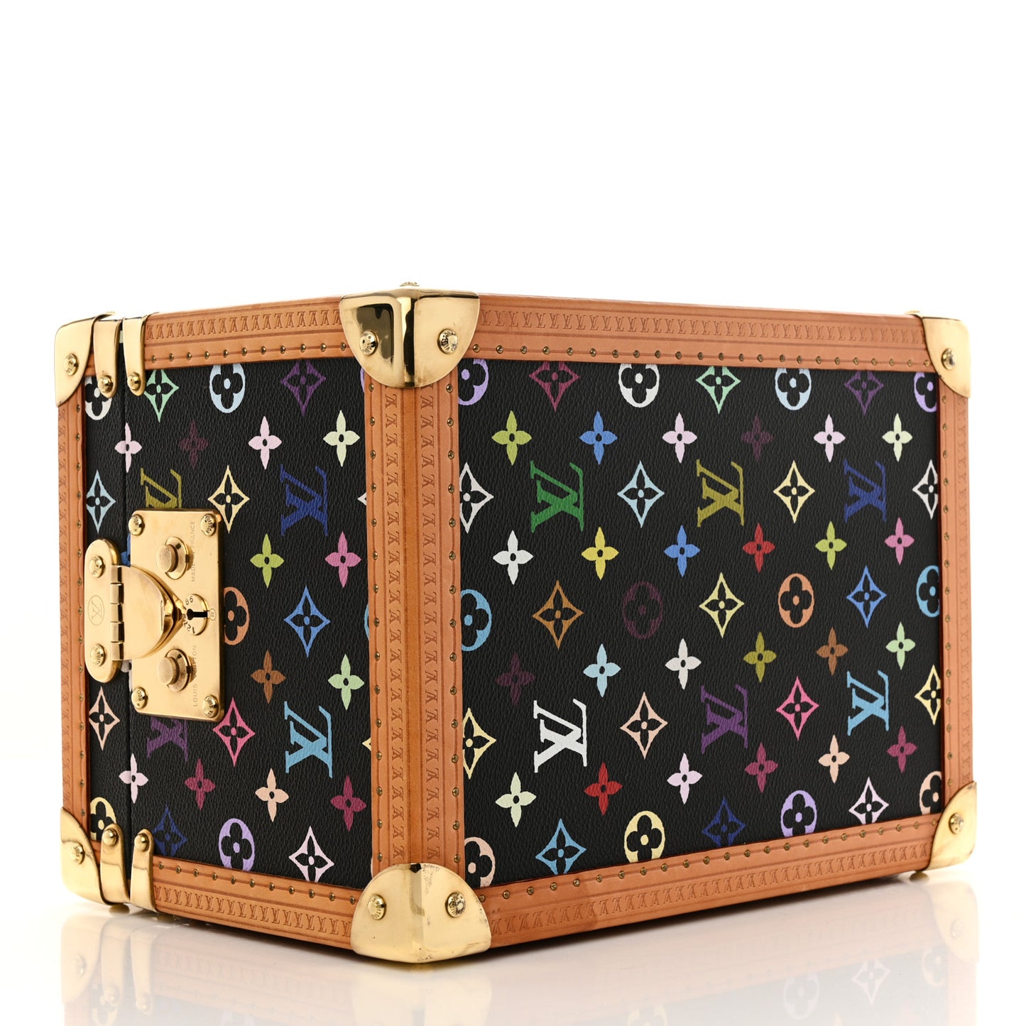 Monogram Multicolor Boite Flacons Beauty Train Trunk Case Black