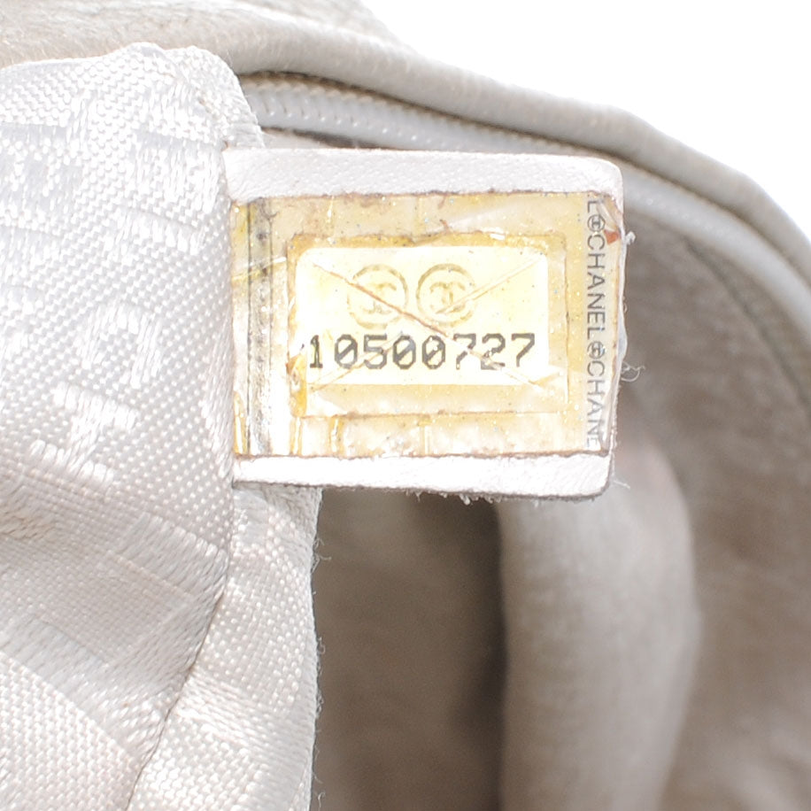 Chanel Metallic Deerskin Stitched Bowler Grey 7 of 7