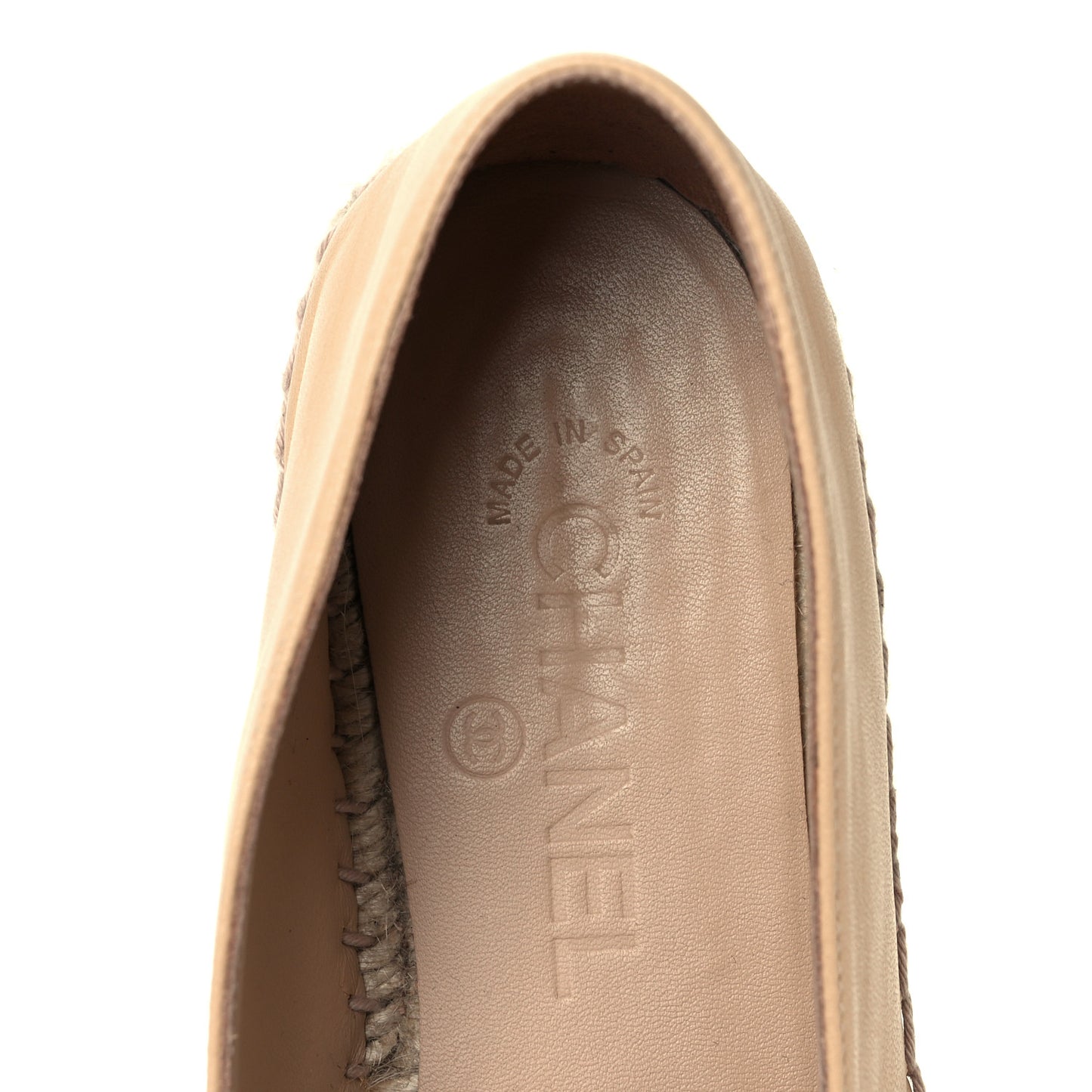 Lambskin CC Espadrilles 39 Beige Black