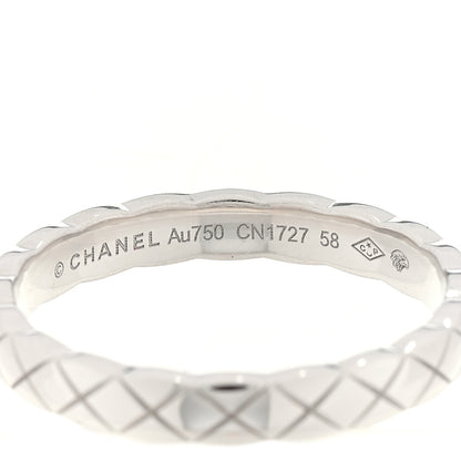 Chanel 18K White Gold Mini Coco Crush Ring 58 8.25 4 of 5