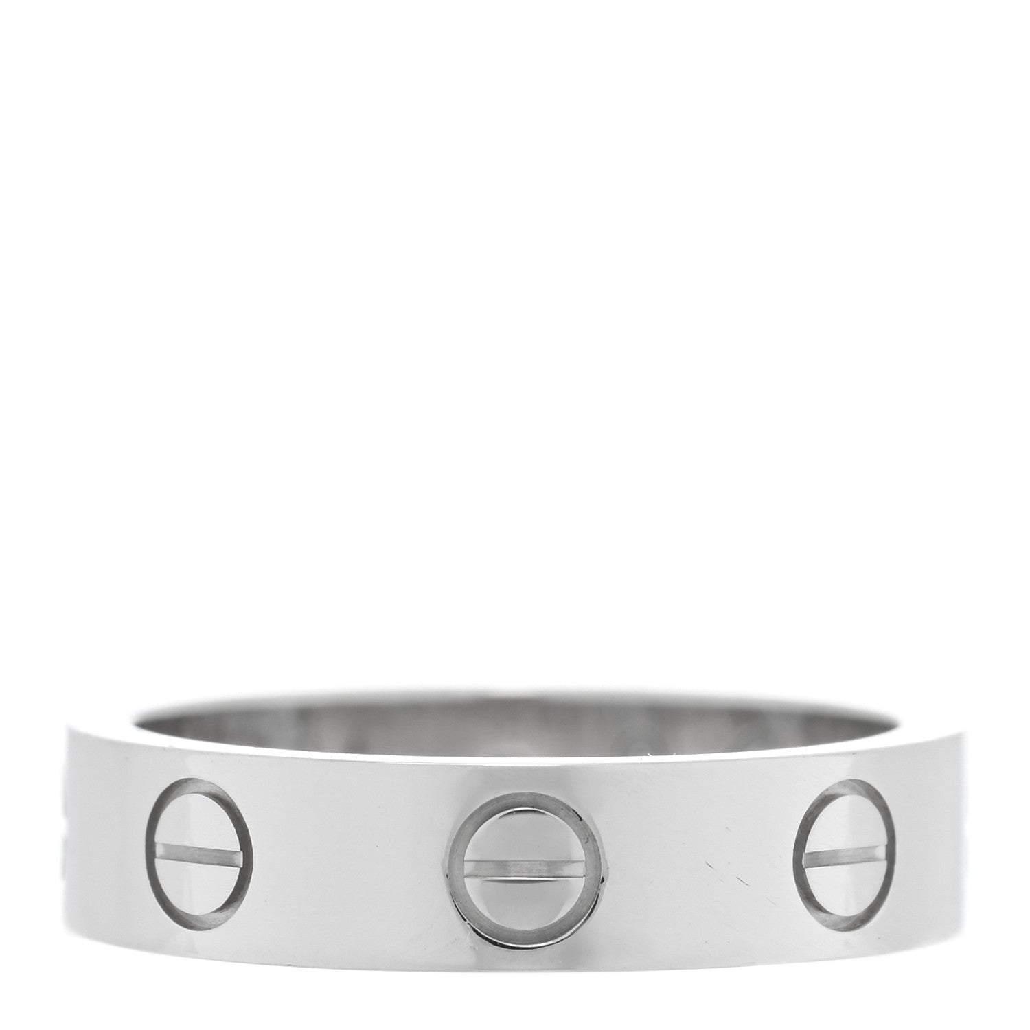 Cartier 18K White Gold Diamond 4mm LOVE Wedding Band Ring 46 3.75 3 of 5