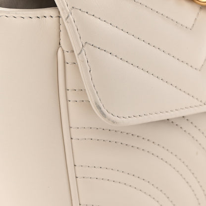 Gucci Calfskin Matelasse Small GG Marmont Shoulder Bag White 12 of 14