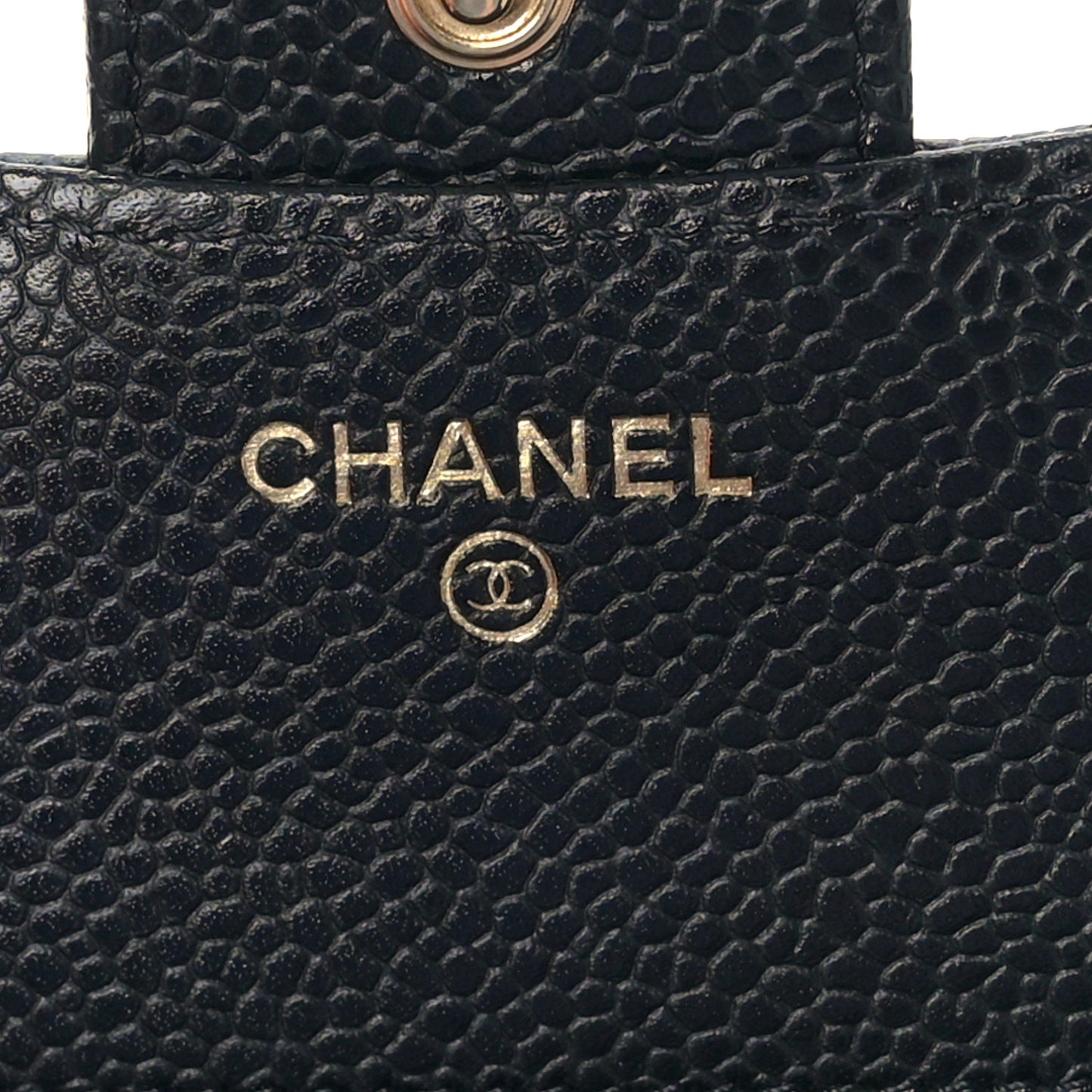 Caviar Quilted Compact Flap Wallet Black