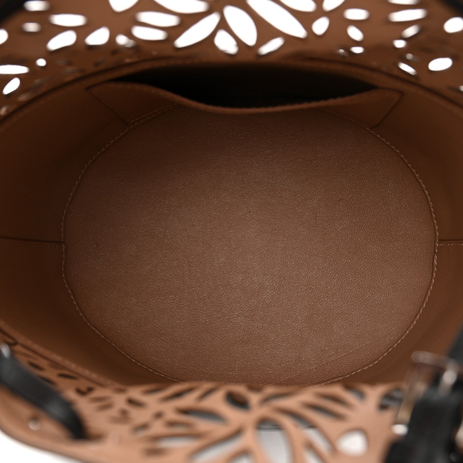 Alaia Calfskin Laser Cut Bucket Bag Black 5 of 11