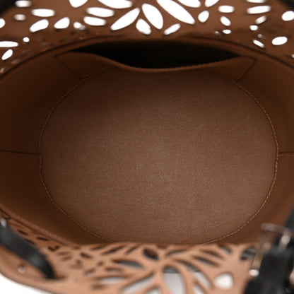 Alaia Calfskin Laser Cut Bucket Bag Black 5 of 11