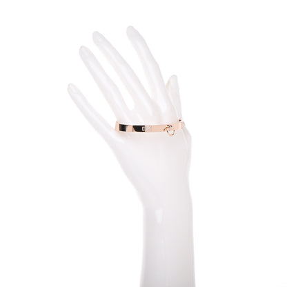 Hermes 18K Rose Gold Diamond PM Collier De Chien Bracelet LG 2 of 4