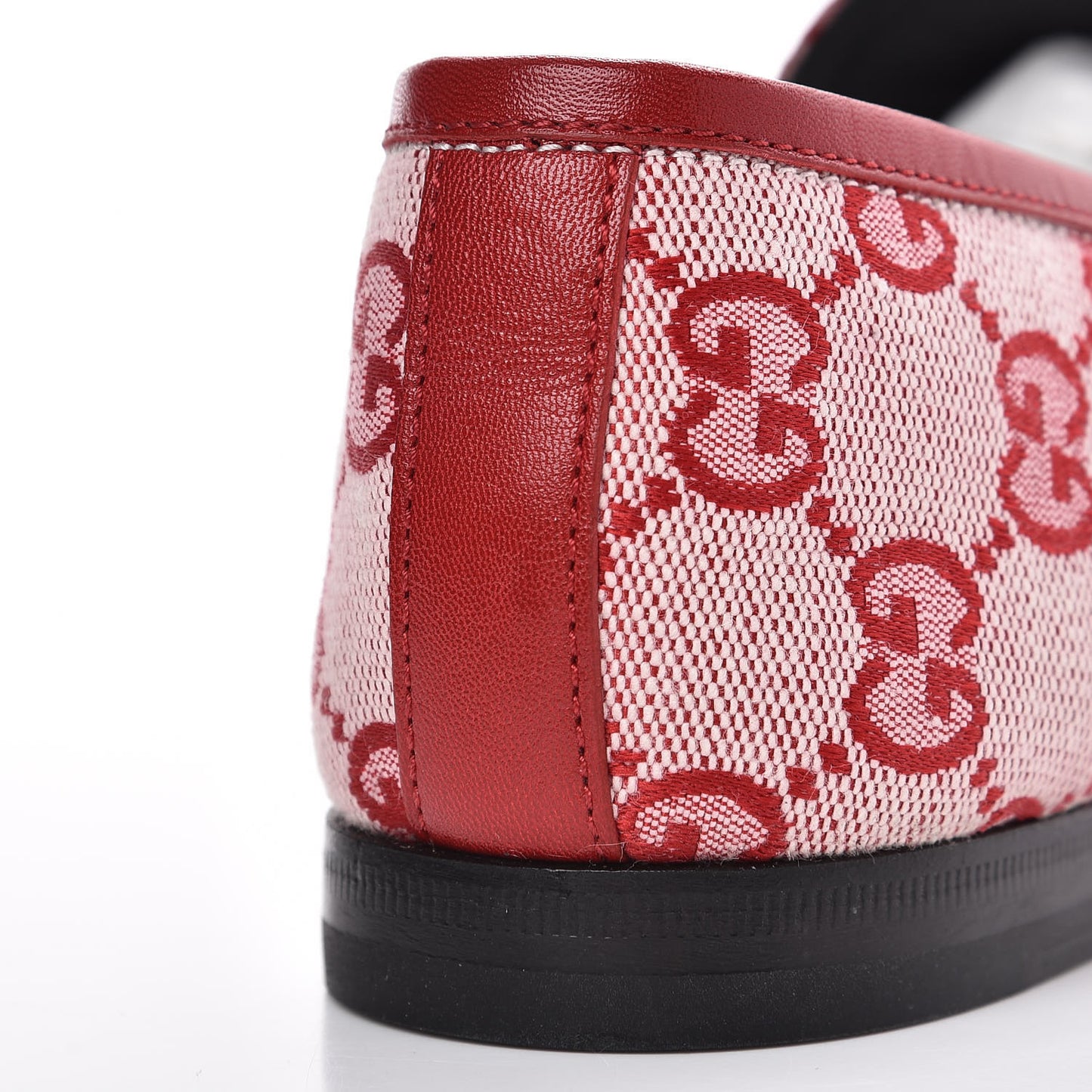 Canvas GG Monogram Horsebit Womens Jordaan Loafers 37 Gardenia Hibiscus Red