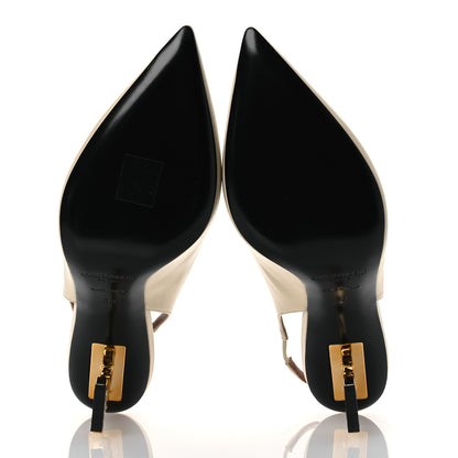 Saint Laurent Calfskin Opyum 85 Slingback Pumps 38 Real Beige 7 of 12