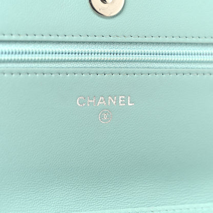 Chanel Calfskin Whipstitch Wallet On Chain WOC Green 6 of 11