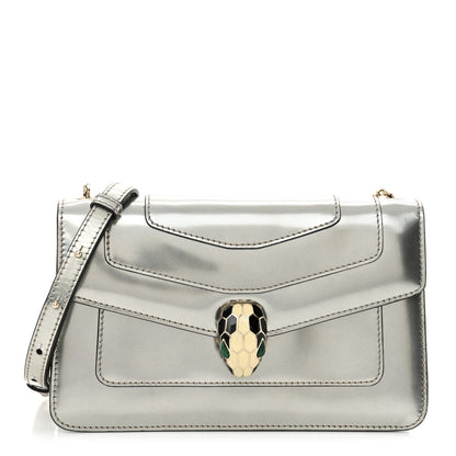 Bulgari Metallic Serpenti Forever Small Shoulder Bag Silver 1 of 11