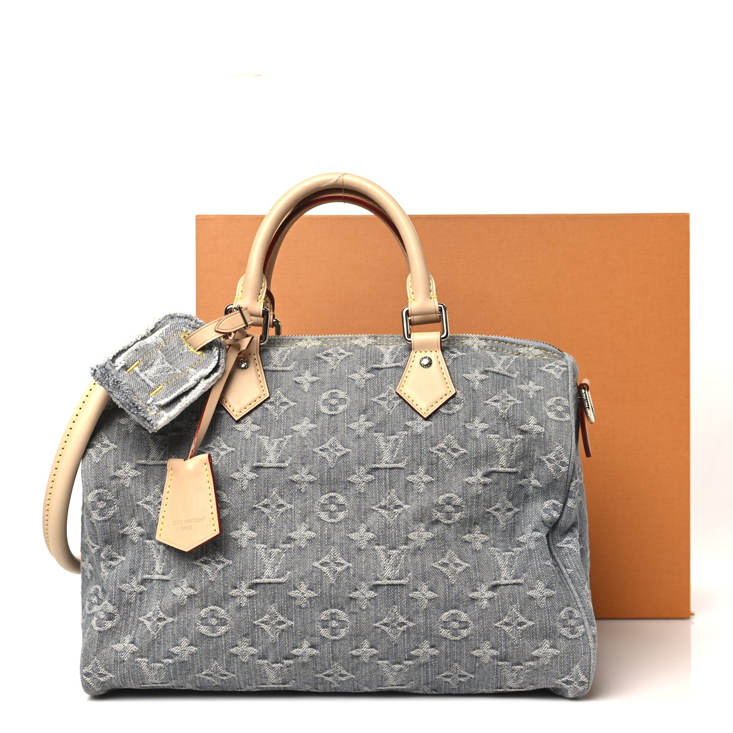 Monogram Denim Speedy Soft 30 Washed Gray