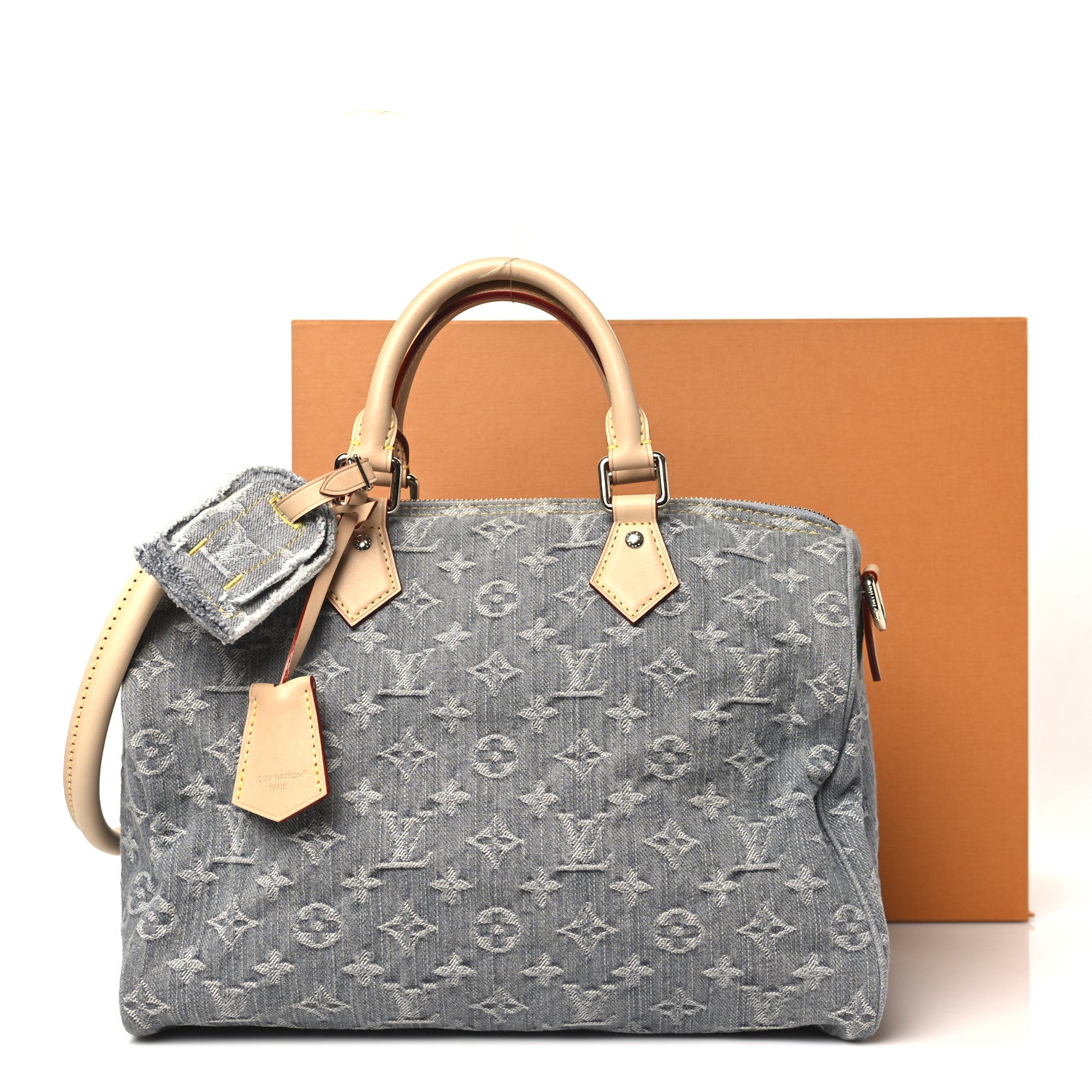 Louis Vuitton Monogram Denim Speedy Soft 30 Washed Gray 10 of 10