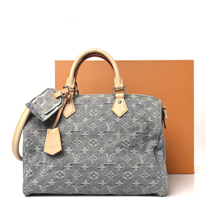 Louis Vuitton Monogram Denim Speedy Soft 30 Washed Gray 10 of 10