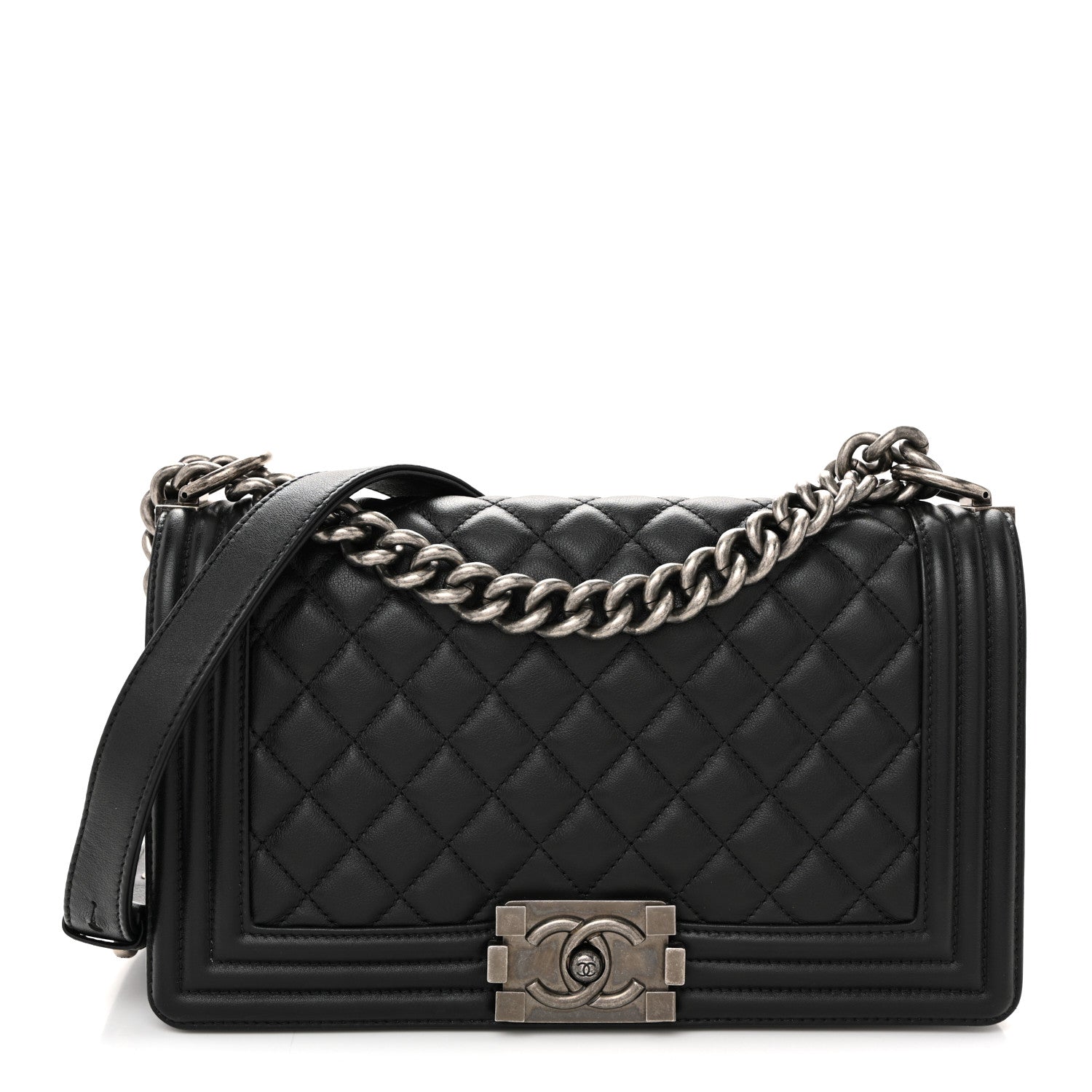 Chanel Lambskin Quilted Medium Boy Flap Black 1 of 11