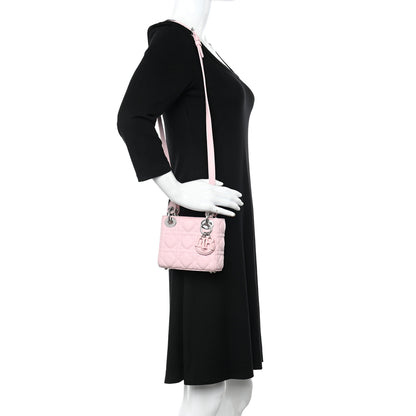 Christian Dior Grained Calfskin Cannage Nano Lady Dior Rose Clair 2 of 11