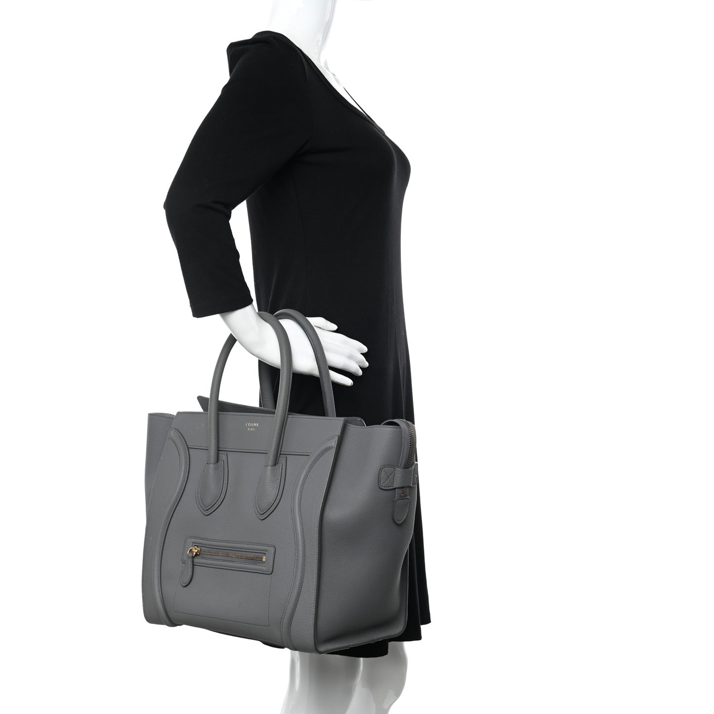 Drummed Calfskin Mini Luggage Kohl