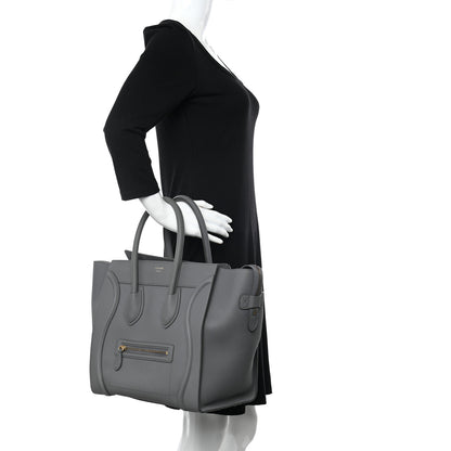Celine Drummed Calfskin Mini Luggage Kohl 2 of 18