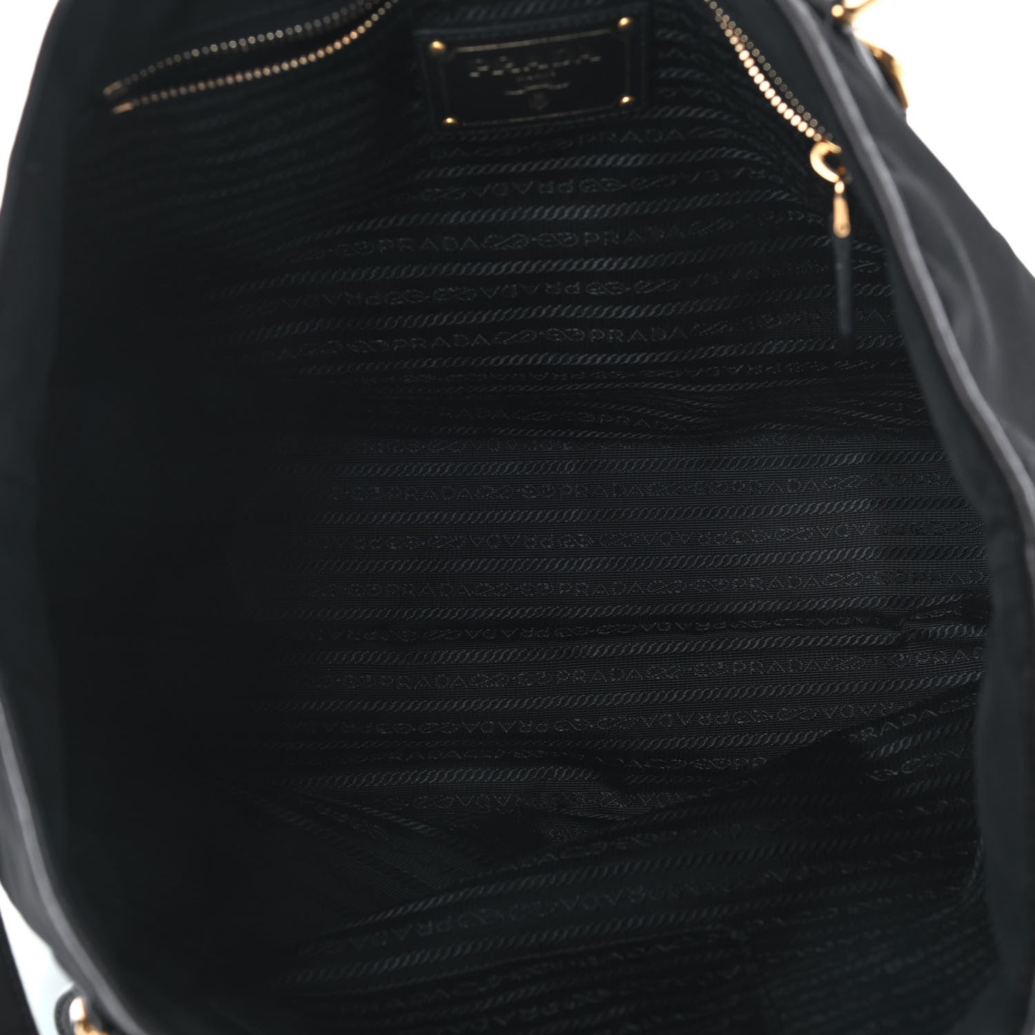 Prada Tessuto Nylon Soft Calfskin Tote Black 4 of 11