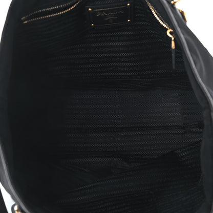 Prada Tessuto Nylon Soft Calfskin Tote Black 4 of 11