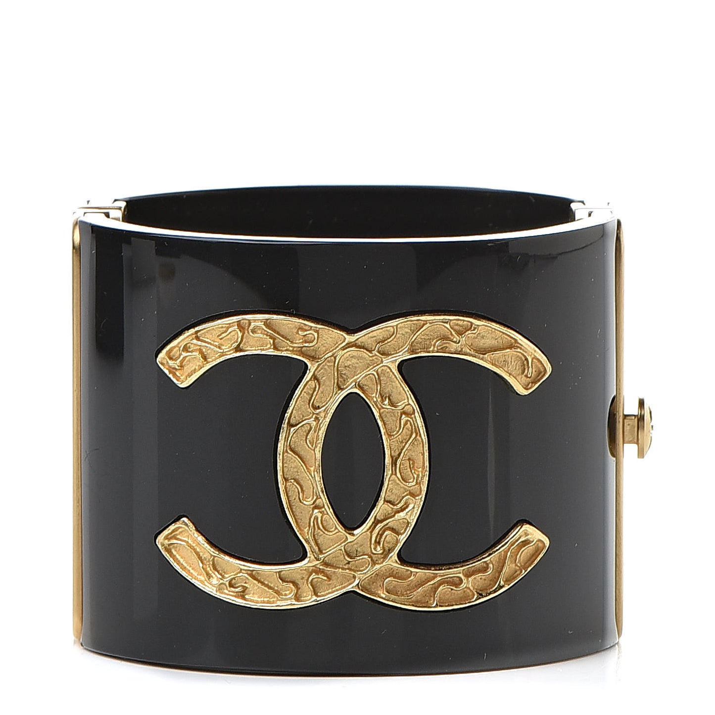 Resin CC Cuff Bracelet Black Gold