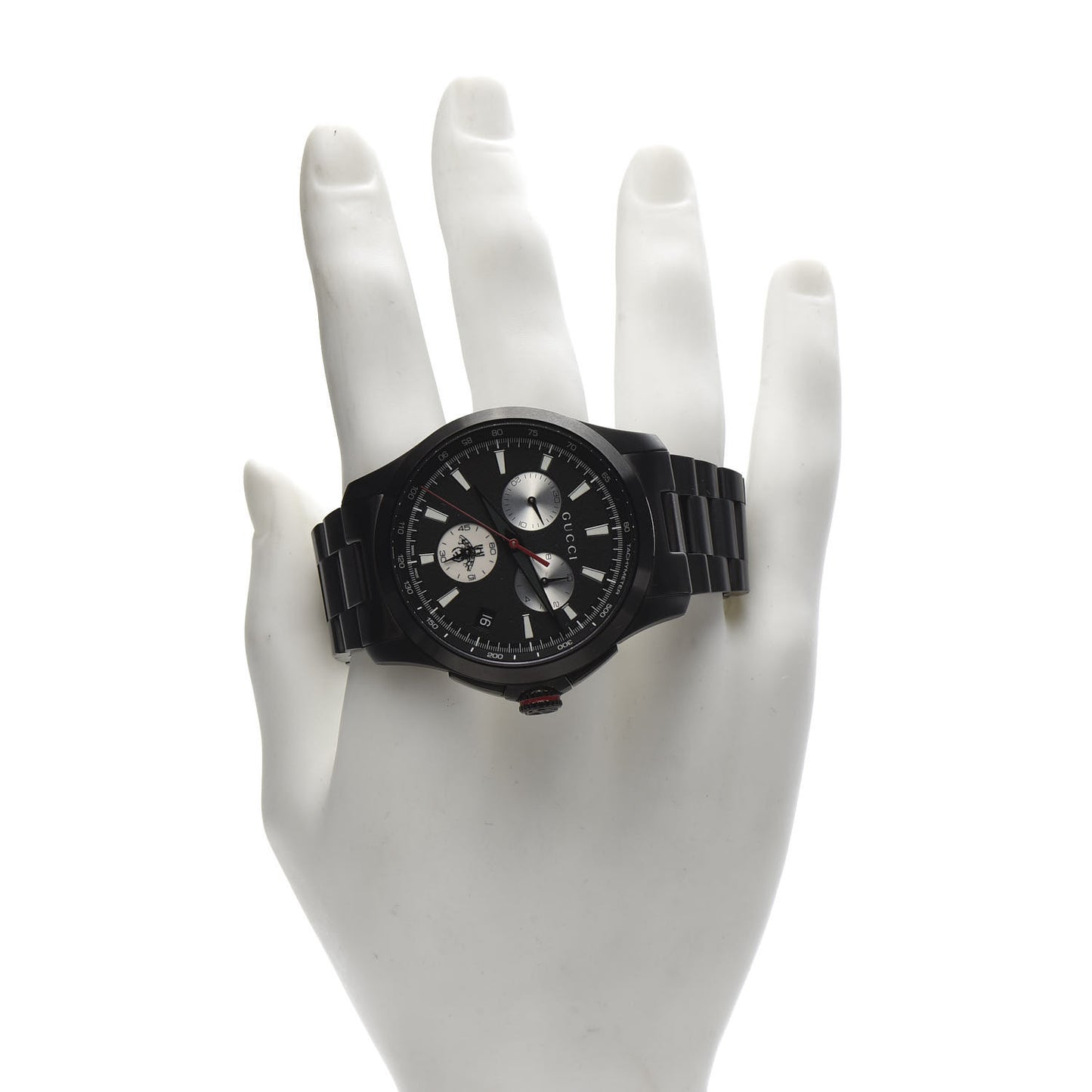 PVD Stainless Steel 44mm G-Timeless Chronograph Quartz Watch Black