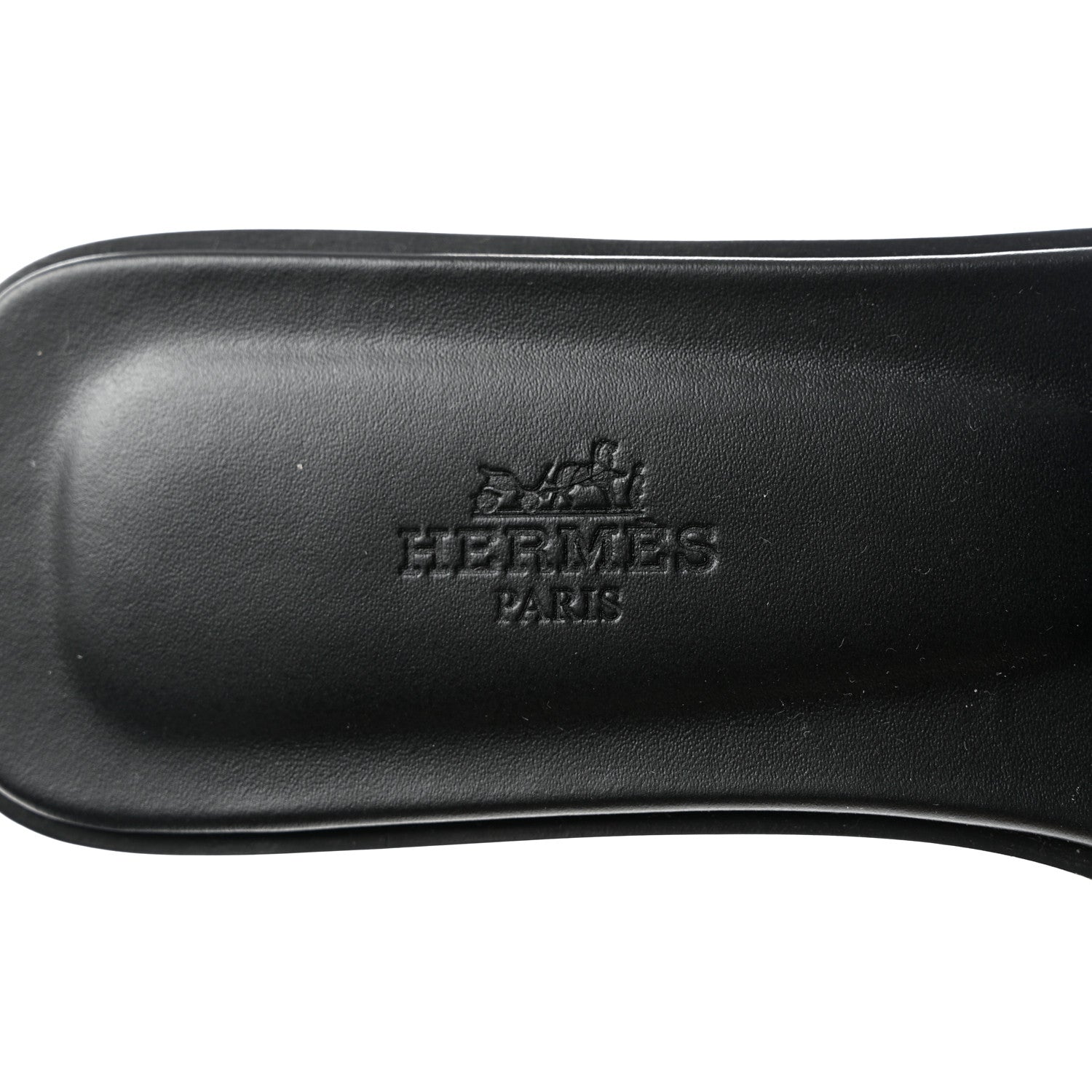 Hermes Box Calfskin Oran Sandals 37.5 Black 7 of 9