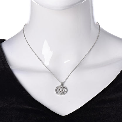Bulgari 18K White Gold Diamond Parentesi Pendant Necklace 2 of 7