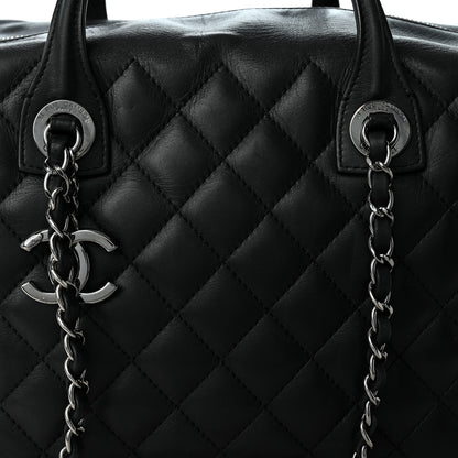 Chanel Calfskin Quilted Feather Weight Bowling Bag Black 8 of 11
