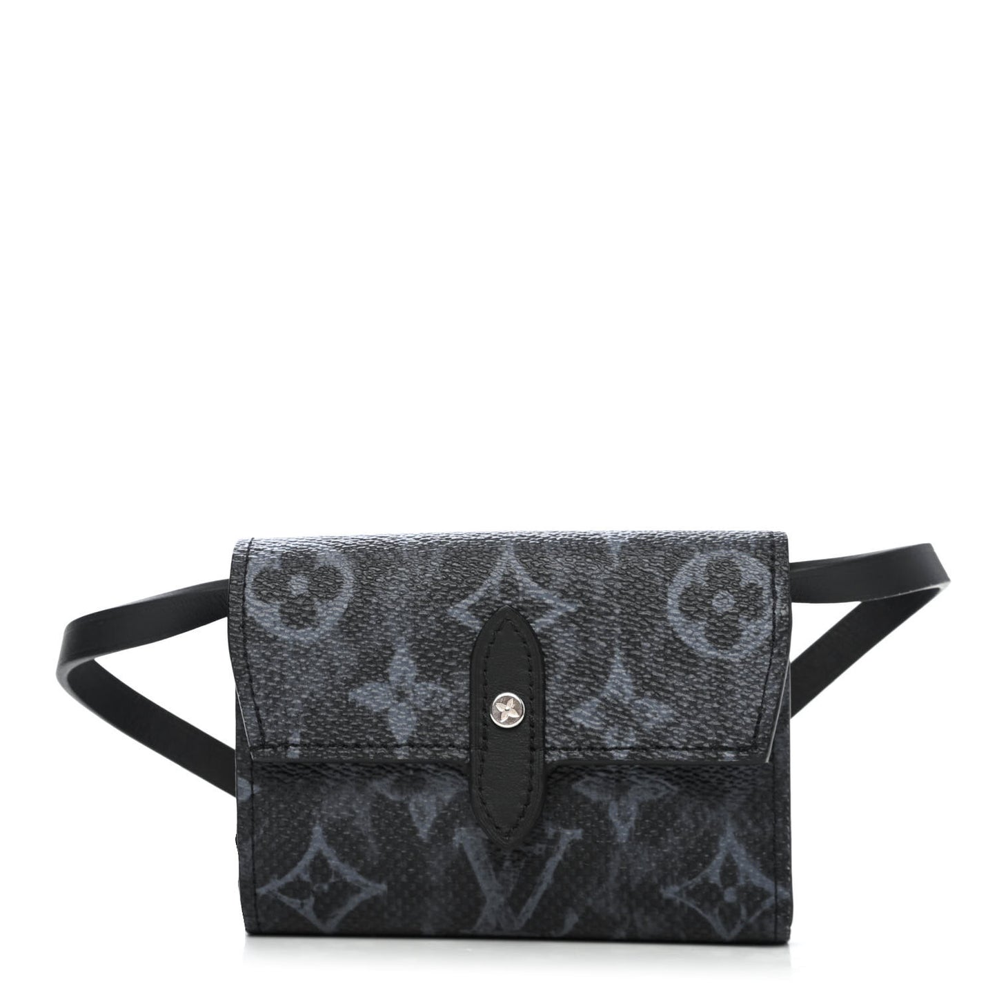 Monogram Pastel Cross Card Holder Black