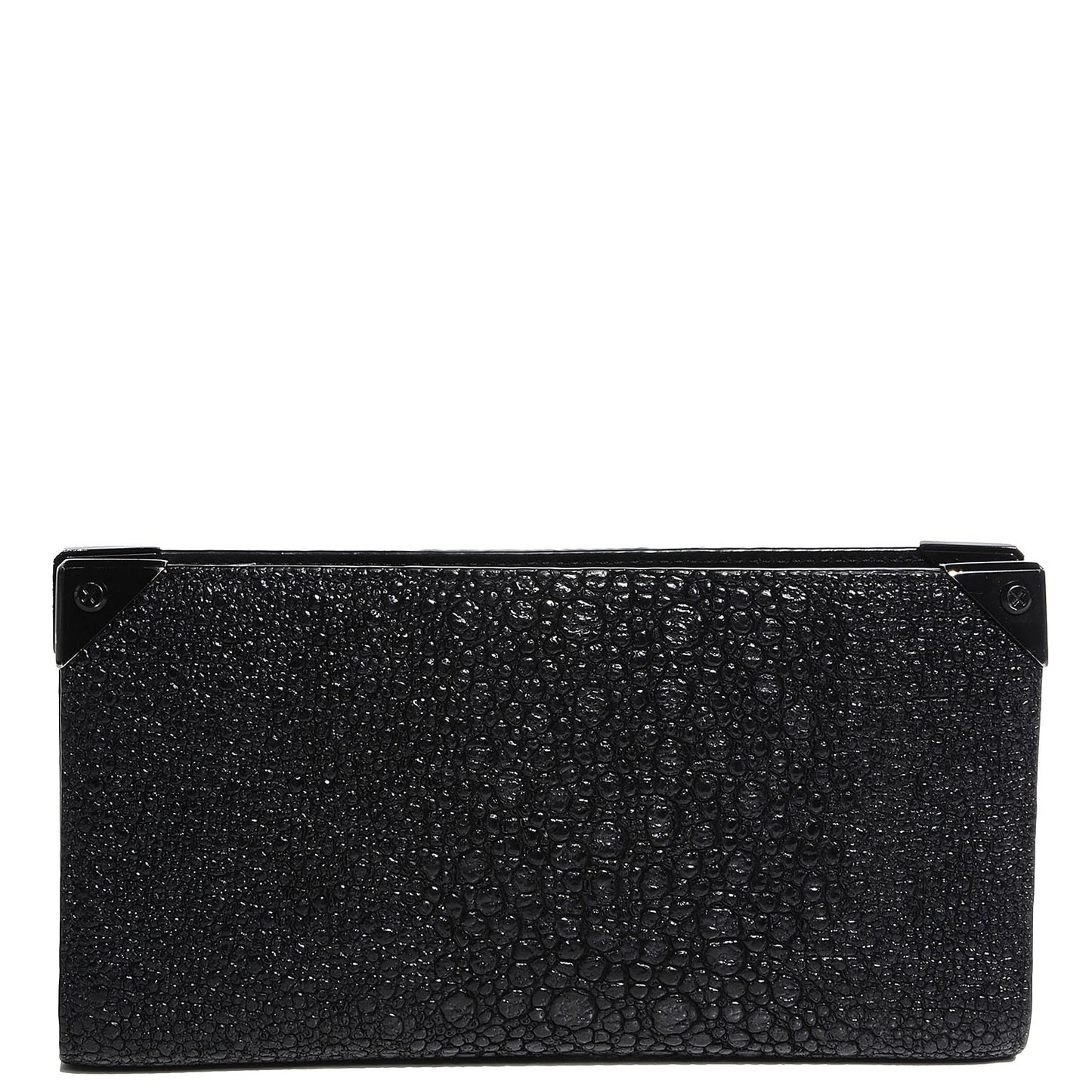Textured Leather Prisma Continental Wallet Black