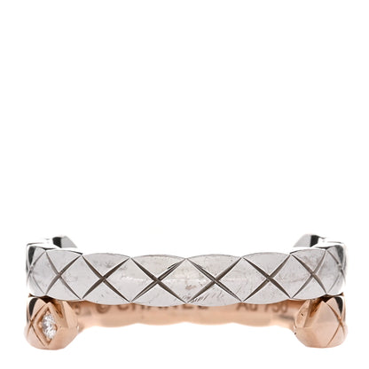 Chanel 18K White Beige Gold Diamond Coco Crush Toi et Moi Ring 52 6 1 of 5